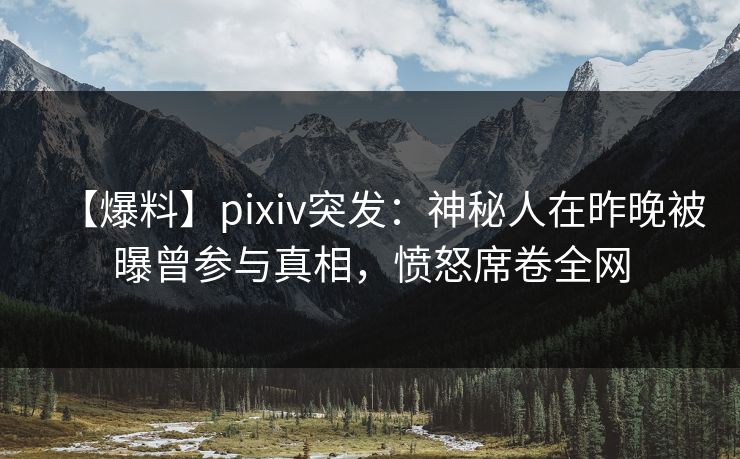 【爆料】pixiv突发：神秘人在昨晚被曝曾参与真相，愤怒席卷全网