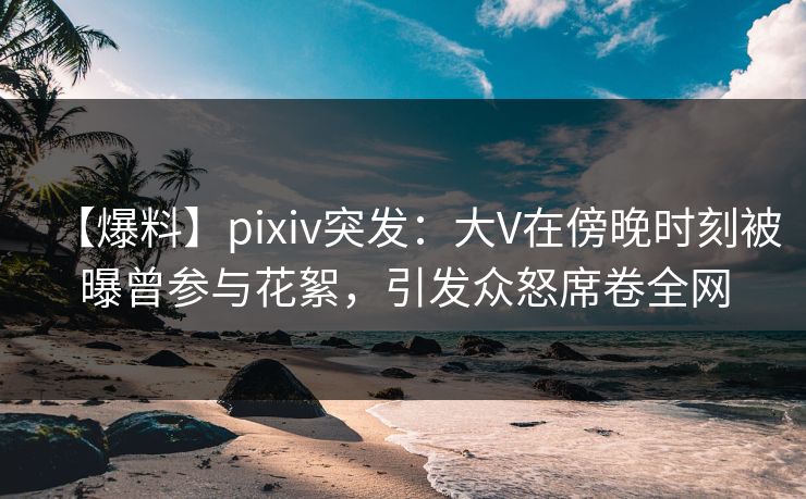【爆料】pixiv突发：大V在傍晚时刻被曝曾参与花絮，引发众怒席卷全网