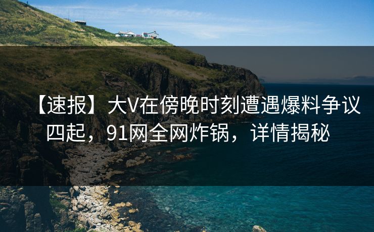 【速报】大V在傍晚时刻遭遇爆料争议四起,91网全网炸锅,详情揭秘