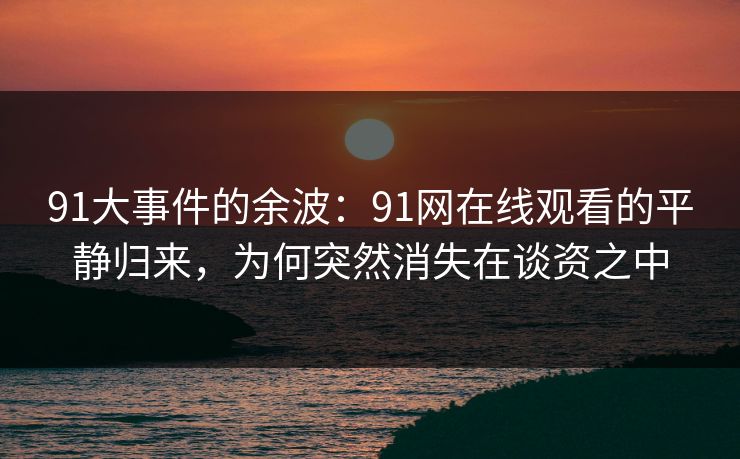 91大事件的余波：91网在线观看的平静归来，为何突然消失在谈资之中